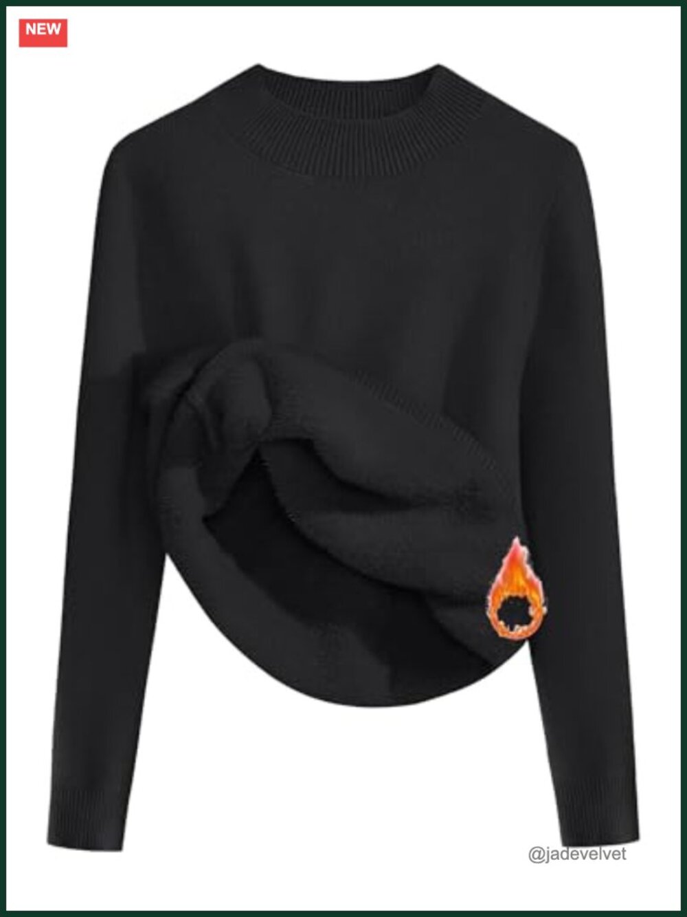 Women's Fleece Lined Mock Neck Long Sleeve Pullover Sweater
